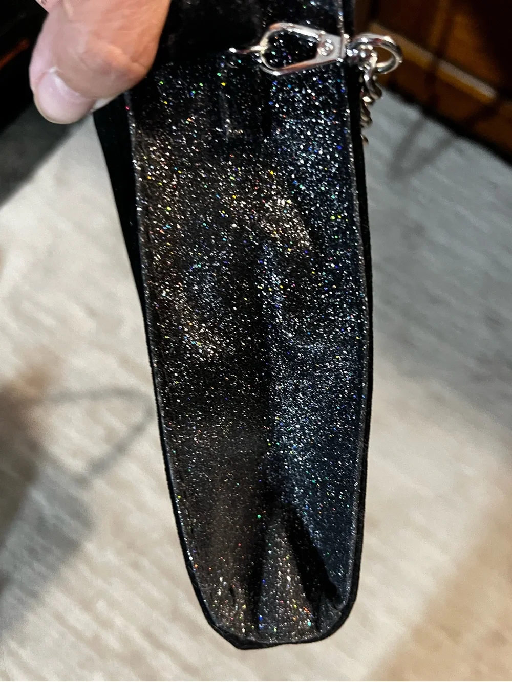 Jimmy Choo Black Velvet Chain-Handle shoulder bag
